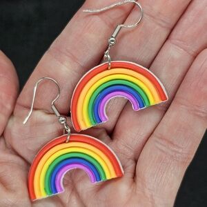 NIP Cute Colorful Rainbow Dangle Earrings